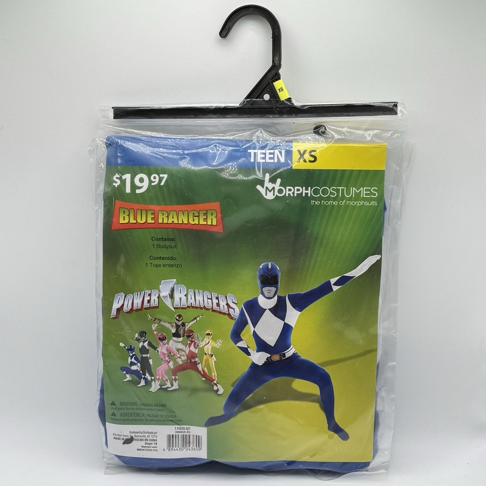 Power Rangers Blue Ranger‎ Morphsuit Teen XS NWT Bodysuit Costume Halloween